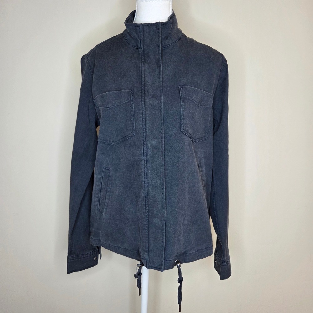 Liverpool Los Angeles Womens Small Faded Black Utility‎ Jacket Military Coat S